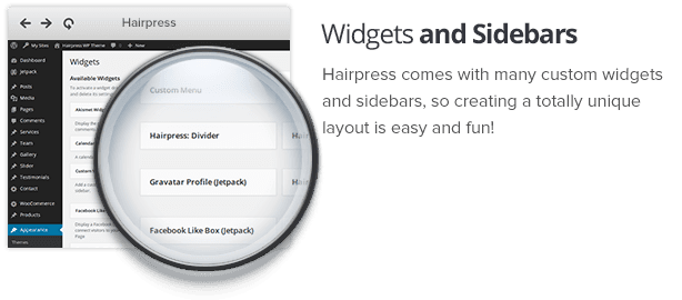 Custom widgets and sidebars