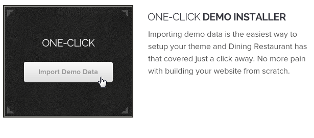 One Click demo import data