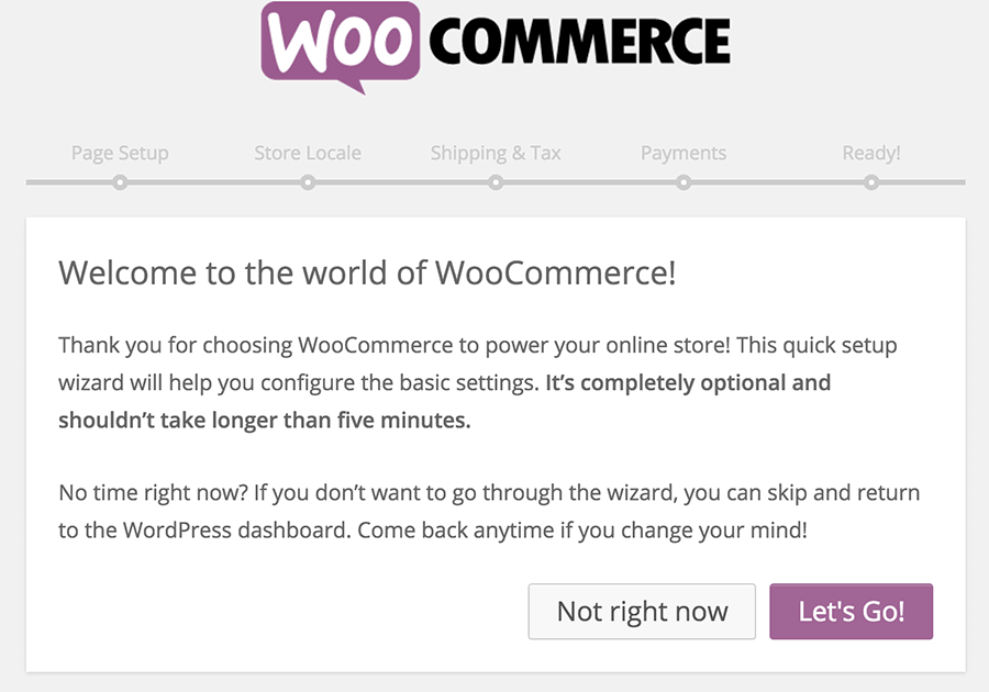 WooCommerce Setup Wizard