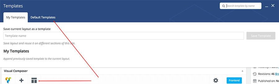 Visual Composer default templates