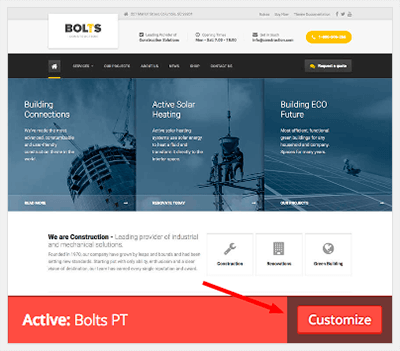 Customize Bolts WP