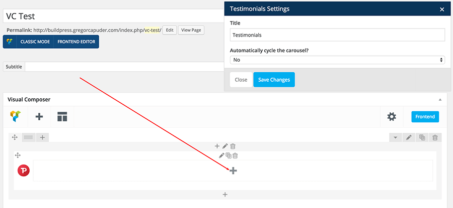 Testimonials VC element