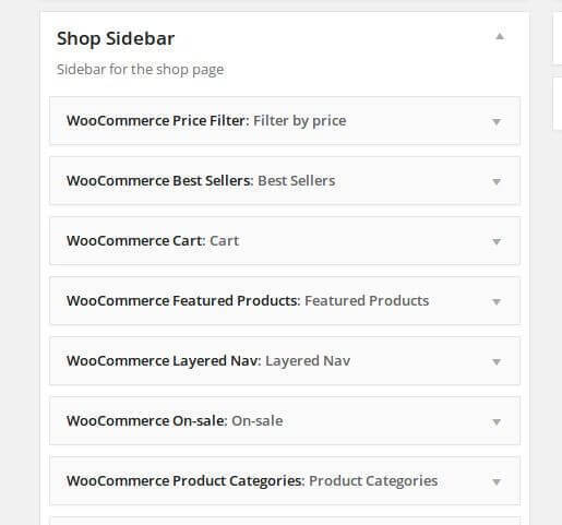 WooCommercer Shop Sidebar
