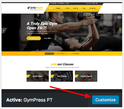 Customize GymPress WP