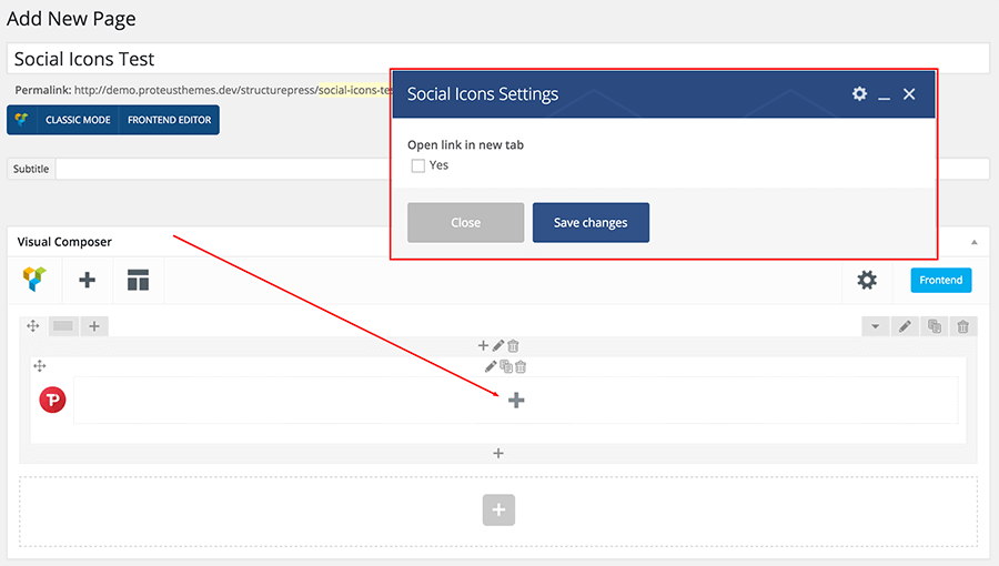 Social Icons VC element