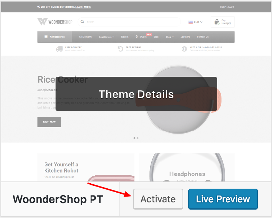 Activate WoonderShop WP