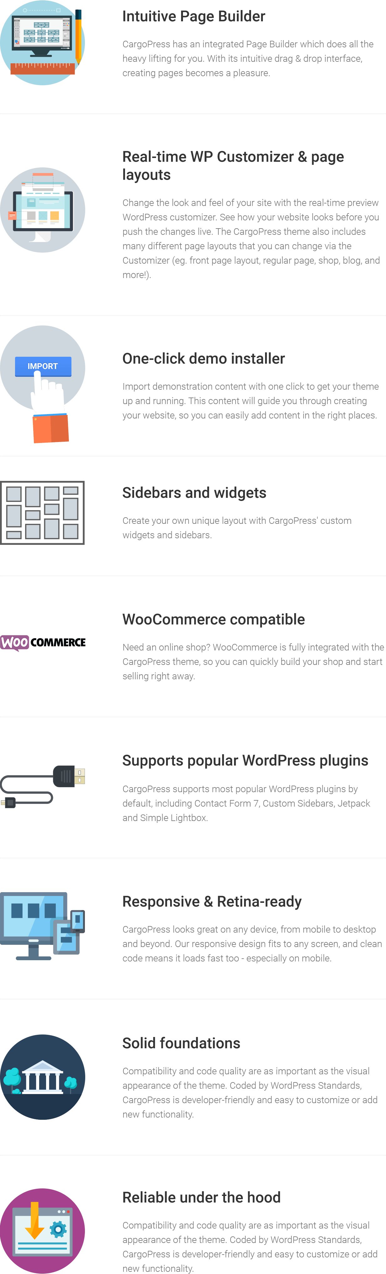 CargoPress features