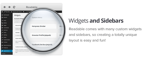 Widget and sidebars