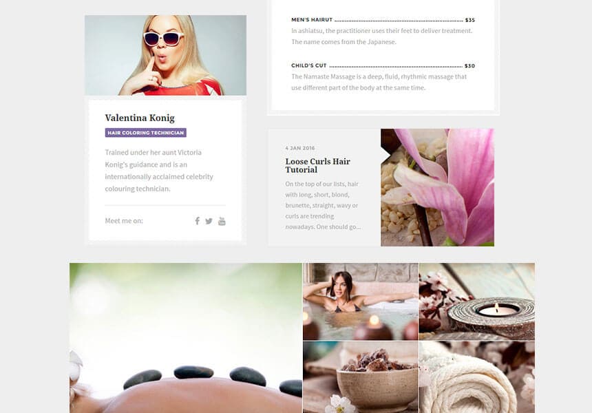 Various widgets that Beauty uses