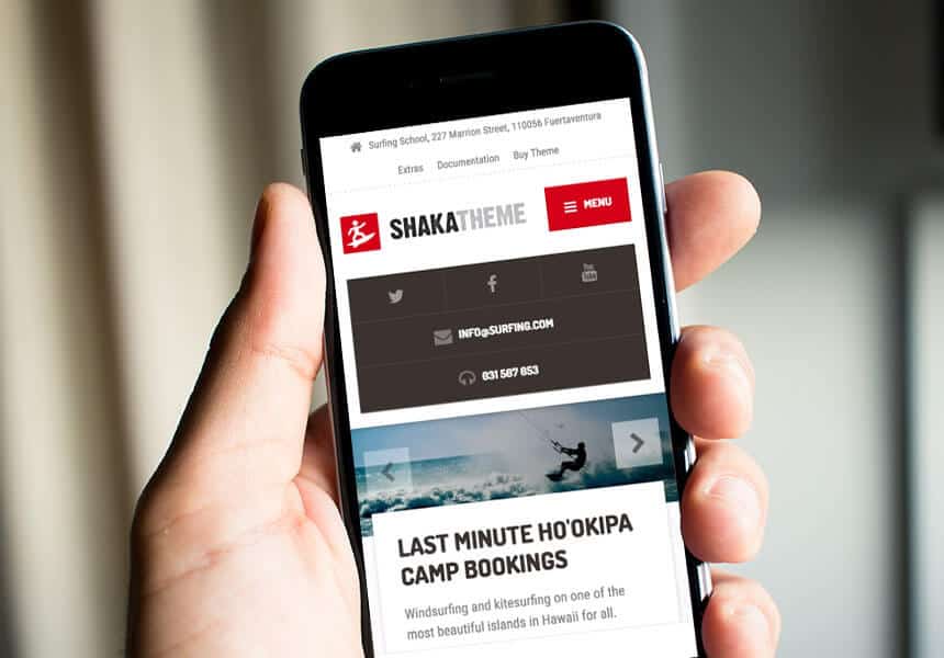 Shaka displayed in a smartphone browser