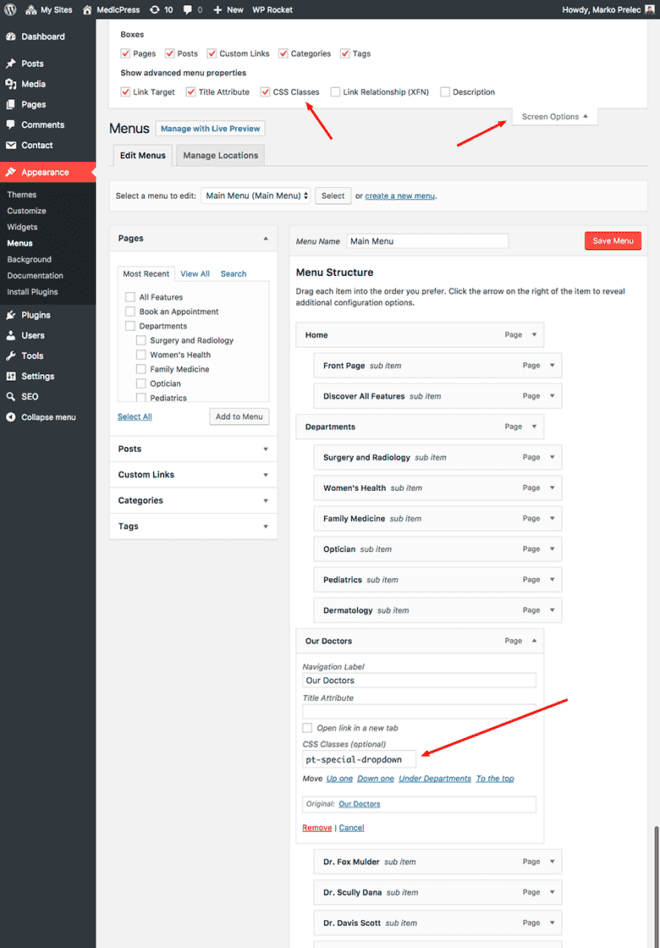 Special Dropdown Menu Class