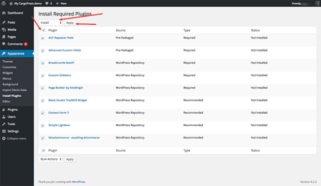 StructurePress Install Plugins