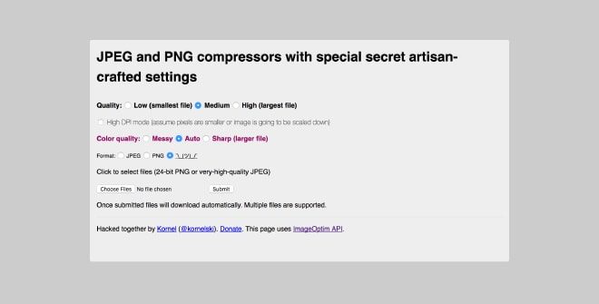 ImageOptim - online image compression tool