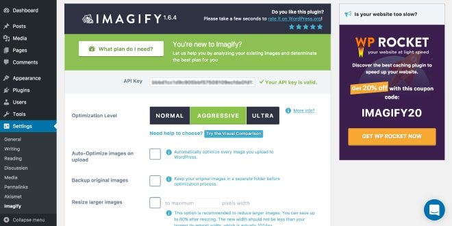 Imagify - image compression WordPress plugin