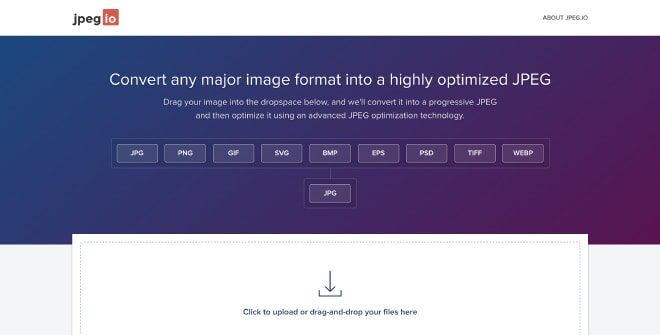 JPEG.io - online image compression tool