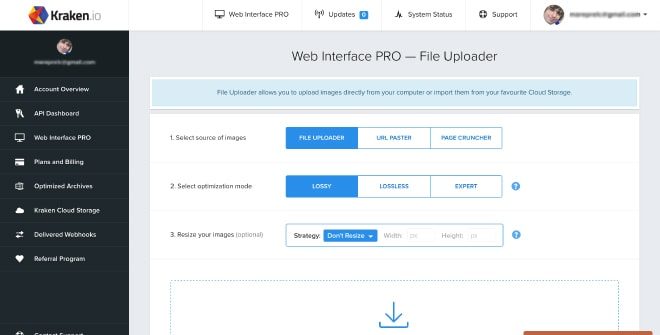 Kraken - online image compression tool