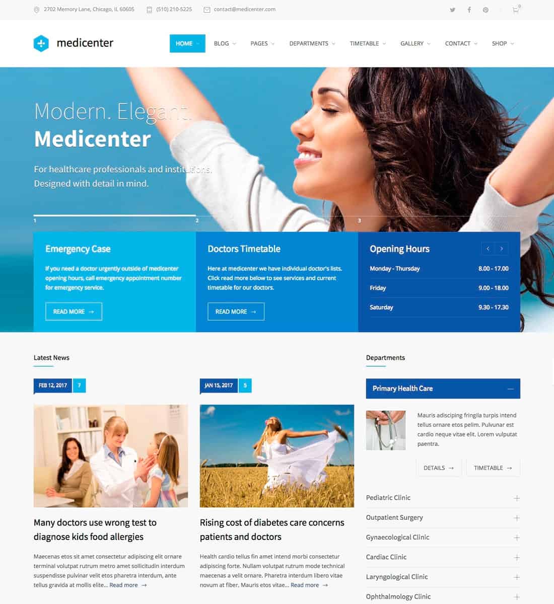 MediCenter - Responsive Medical WordPress Theme