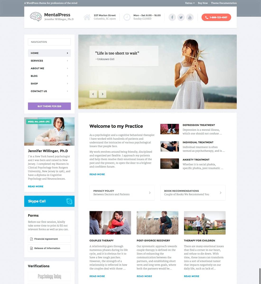 MentalPress - Psychologist and Psychiatrist WordPress Theme