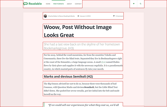 white space in readable wp theme