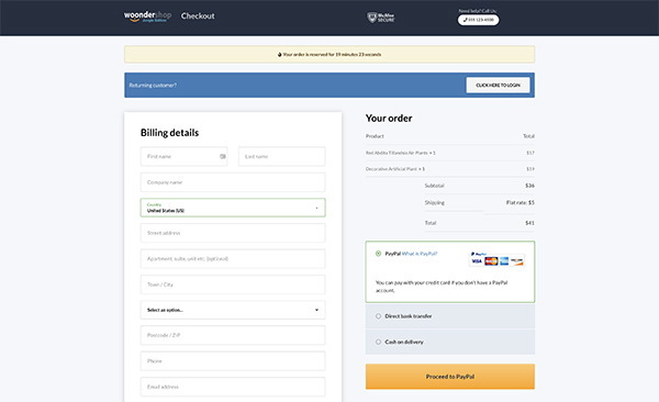 woondershop jungle E-commerce Checkout Conversion Rates