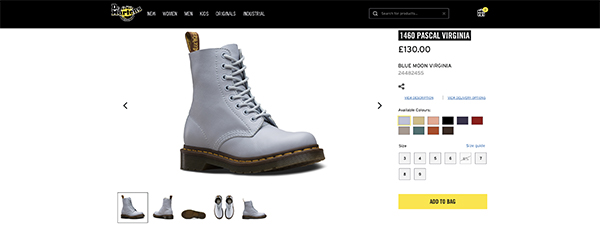 Dr. Martens product photography example