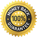 100% money back guarantee badge